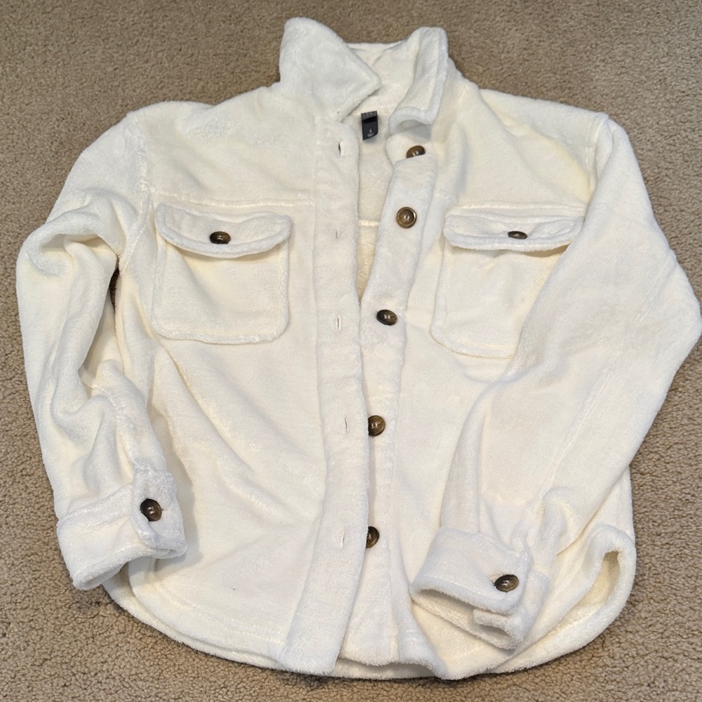 Alya Ultra Soft White Fleece Jacket